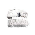 Grillz Dent Pleine – une dent entièrement recouverte, argent, vue 3/4