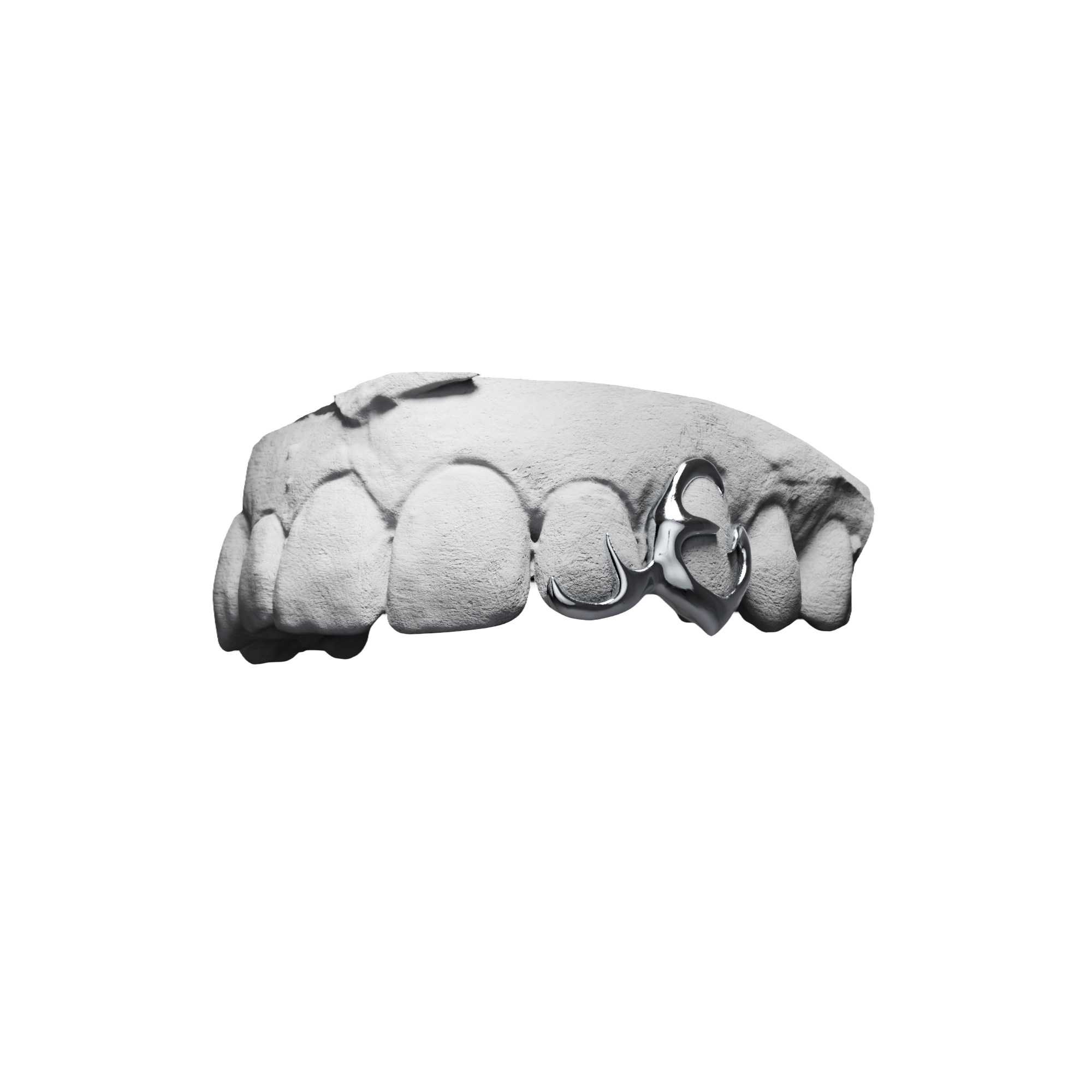 Grillz Jorja Spike – fenêtre Jorja avec extension en pointe, argent, vue 3/4